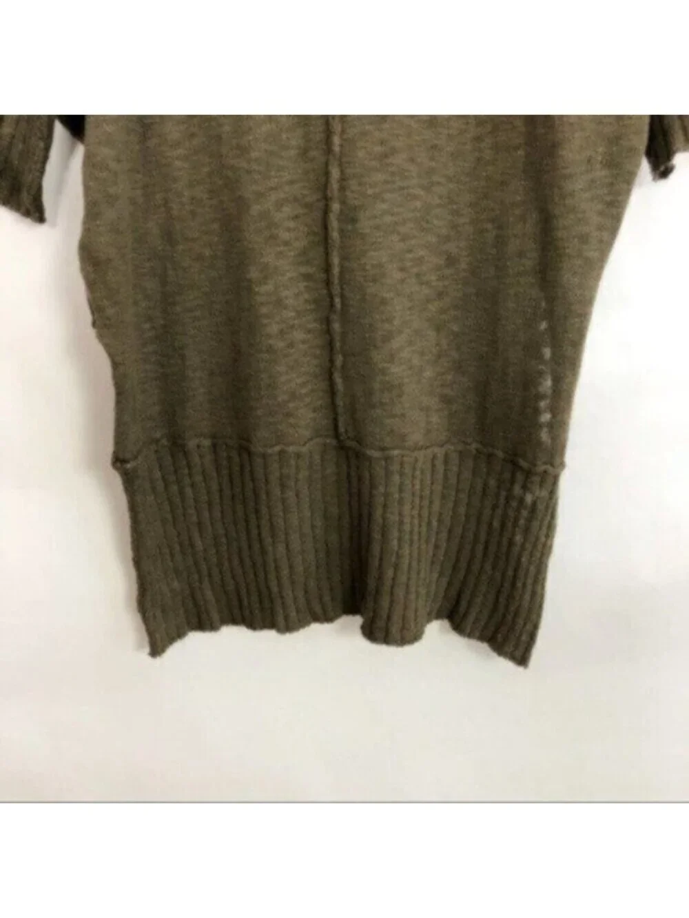 Signature 8 | Women's Green Slub Knit Hi Low Tunic Sweater Size Small